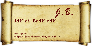 Jóri Brúnó névjegykártya